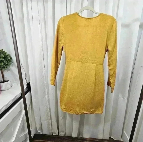 Topshop Womens Size 6 Yellow Wrap Dress - Picture 7 of 14